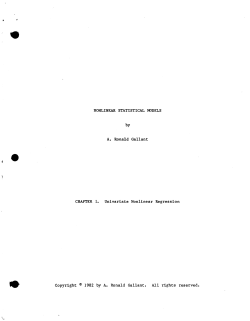 Gallant, A. Ronald. Nonlinear Statistical Models. Ch. 1.Univariate Nonlinear Regression."