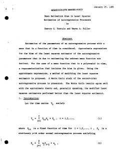 Pantula, Sastry G. and Fuller, Wayne A.; (1983)Mean Estimation Bias In Least Squares Estimation of Autoregressive Processes."