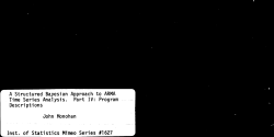 Monahan, John F.A Structured Bayesian Approach to ARMA Time Series Analysis. Part IV: Program Descriptions."