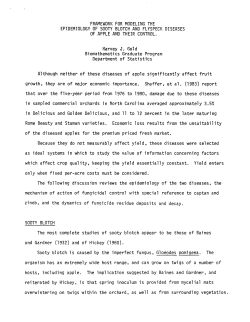 Gold, Harvey J.Framework for Modeling the Epidemiology of Sooty Blothc and Glyspeck Diseases of Apple and Their Control."