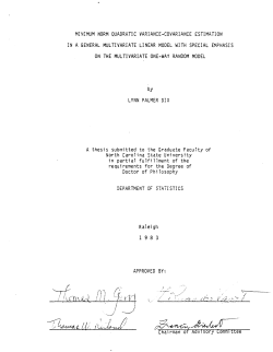 Dix, Lynn Palmer; (1983)Minimum Norm Quadratic Variance-Covariance Estimation in a General Multivariate Linear Model with Special Emphasis on the Multivariate One-Way Random Model."