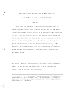 Hester, R. A., and Quesenberry, C. P.Analyzing Uniform Residuals for Heteroscedasticity."