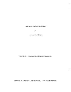 Gallant, A. Ronald.Nonlinear Statistical Models, Chap. 6, Multivariate Nonlinear Regression."