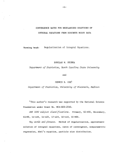 Nychka, Douglas and Cox, Dennis. Convergence rates for regularized solutions of integral equations from discrete noisy data"