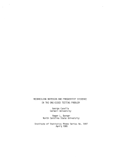 Casella, George and Berger, Roger L.; (1985)Reconciling bayesian and frequentist evidence in the one-sided testing problem."