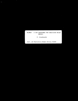 Giesbrecht, FMIXMOD, A SAS procedure for analysing mixed models"