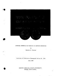 Proctor, Charles H.; (1985)Counting Coupons as an Exercise in Applied Statistics."