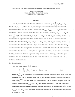 Pantula, Sastry G.; (1985)Estimation for autoregressive Processes with Several Unit Roots."