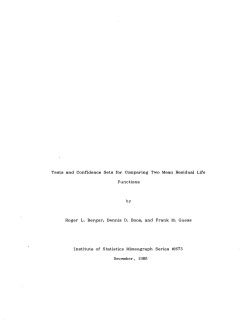 Berger, Roger L., Boos, Dennis D. and GUESS, Frank M.; (1985)Tests and confidence Sets for Comparing Two Mean Residual Life."