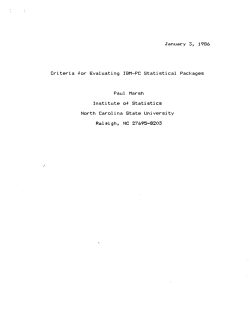 Marsh, Paul; (1986)Criteria for Evaluating IBM-PC Statistical Packages"