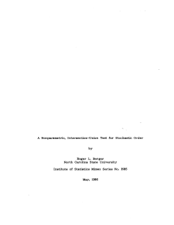 Berger, Roger L.; (1986).A Nonparametriac, Intersection-Union Test for Stochastic Order."