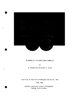 Ahsanullah, M. and SInha, Bikas K.; (1986).On Normality via Conditional Normality."
