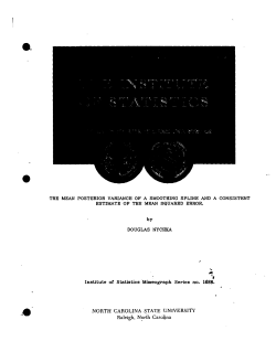 Nychka, DouglaThe Mean Posterior Variance of a Smoothing Spline and a Consistent Estimate of the Mean Squared Error"