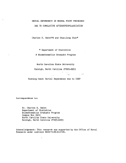 Smith, Charles E. and Chen, Chao-lunSerial Dependency in Neural Point Processes Due to Cumulative Afterhyperpolarization"