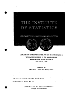 Smith, Charles E. and Evans, Naycn; (1986).Abstracts of Contributed Papers for NSF-CBMS COnference on `Stochastic Processes in the Neurosciences.'"