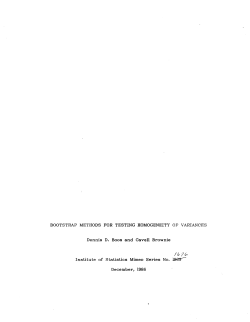 Boos, Dennis D. and Brownie, Cavell; (1986).Bootstrap Methods for Testing Homogeneity of Variances."