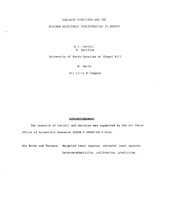 Carroll, R.J., Davidian, M. and Smith. WVariance Functions and the Minimum Detectable Concentrationin Assays"