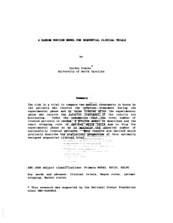 Simons, GordoA Random Horizon Model for sequential Clinical Trials"