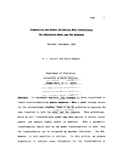 Carroll, R.J. and Ruppert, David; (1986).Diagnostics and Robust Estimation When Transforming the Regression Model and the Response."
