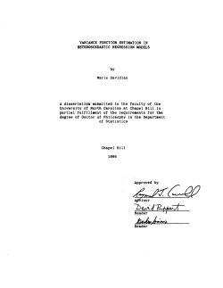 Davidian, Marie; (1986).Variance Function Estimation in Heteroscedastic Regression Models."