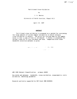 Marron, J.S.; (1987).Partitioned Cross-Validation."