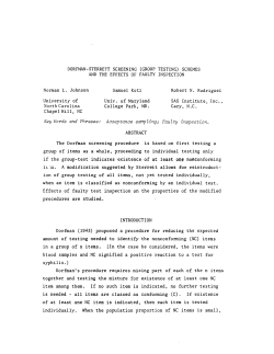Johnson, Norman L., Kotz, Samuel, and Rodriguez, Robert NDorfman-Sterrett Screening (Group Testing) Schemes anda the Effects of Faulty Inspection"