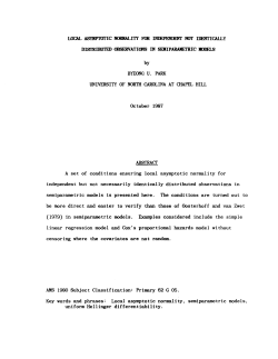 Park, Byeong U.; (1987).Local Asymptotic Normality for Independent Not Identically Distributed Observations in Semiparametric Models."