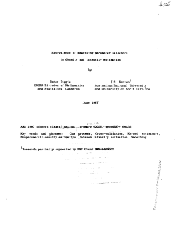 Diggle, Peter and Marron, J.S.; (1987).Equivalence of Smoothing Parameter Selectors in Density and Intensity Estimation."