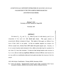 Park, Byeong U.; (1987).Asymptotically Efficient Estimators of Location and Scale Parameters in the Two-Sample Semiparametric Location-Scale Model."