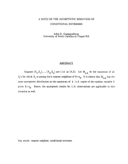 Gangopadhyay, Ashis KA Note on the Asymptotic Behavior of Conditional Extremes"