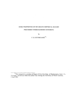 Ruymgaart, F.HSome Properties of Bivariate Empirical Hazard Processes Under Random Censoring"