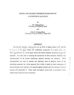 Bhattacharya, P.K. and Gangopadhyay, Ashis KKernel and Nearest Neighbor Estimationof Conditional Quantile"