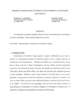 Johnson, Normal L. and Kotz, SamueAxiomatic Approaches to Formulas for Combining Likelihoods or Evidence"