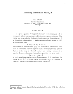 Daley, D.JModelling Examination Marks, II"