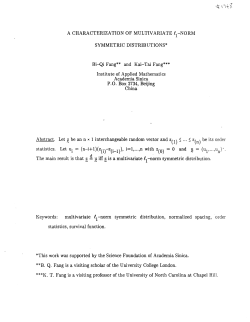 Fang, Bi-Qi and Fang, Kai-TaA Characterization of Multivariate l_1-Norm Symmetric Distributions"