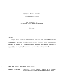 Park, Byeong Uk; (1988).Asymptotic Minimax Estimation in Semiparametric Models."