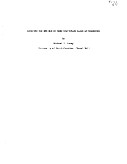 Lacey, Michael T.; (1988).Locating the Maximum of Some Stationary Gaussian Sequences."