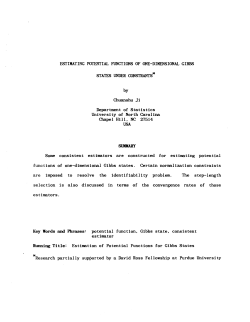 Ji, Chuanshu; (1988).Estimating Potential Functions of One-Dimensional Gibbs States Under Constraints."