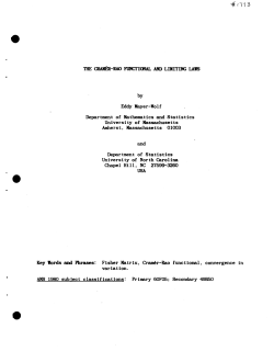 Mayer-Wolf, EddThe Cramer-Rao Functional and Limiting Laws"