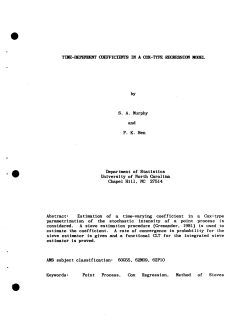 Murphy, S.A. and Sen, P.K.; (1988).Time-Dependent Coefficients in a Cox-Type Regression Model."