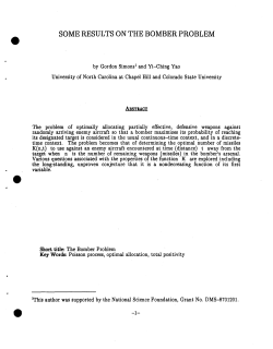 Simons, Gordon and Yao, Yi-Ching; (1989).Some Results on the Bomber Problem."