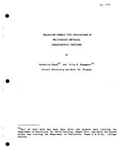 Ghosh, Sucharita and Ruymgaart, Frits HProjection Pursuit Type Applications of Multivariate Empirical Characteristic Functions"
