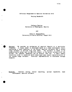 Pawitan, Yudianto and Gangopadhyay, Ashis KEfficient Nonparametric Special Estimation with Varying Bandwidth"