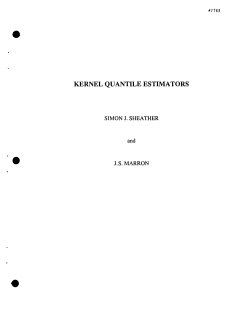 Sheather, Simon JKernel Quantile Estimators"