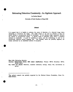 Simons, Gordon; (1989).Estimating Distortion Consistently: An Algebraic Approach."
