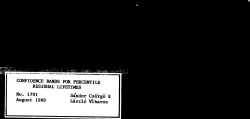 Csorgo, Sandor and Viharos, Laszlo; (1989).Confidence Bands for Percentile Residual Lifetimes."