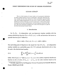 Csorgo, Sandor; (1989).Limit Theorems for Sums of Order Statistics."