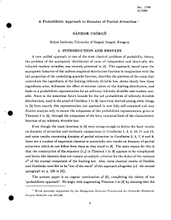 Csorgo, Sandor; (1989).A Probabilistic Approach to Domains of Partial Attraction."