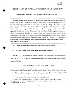 Csorgo, Sandor and Dodunekova, Rossitza; (1989)The Domain of Partial Attraction of a Poisson Law."