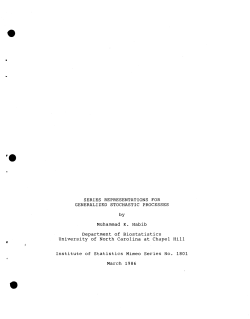 Habib, Muhammad K.; (1986).Series Representations for Generalized Stochastic Processes."